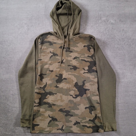Rocawear Other - Rocawear Long Sleeve Army Green Camo Thermal‎ Shirt Hoodie Mens Size Medium